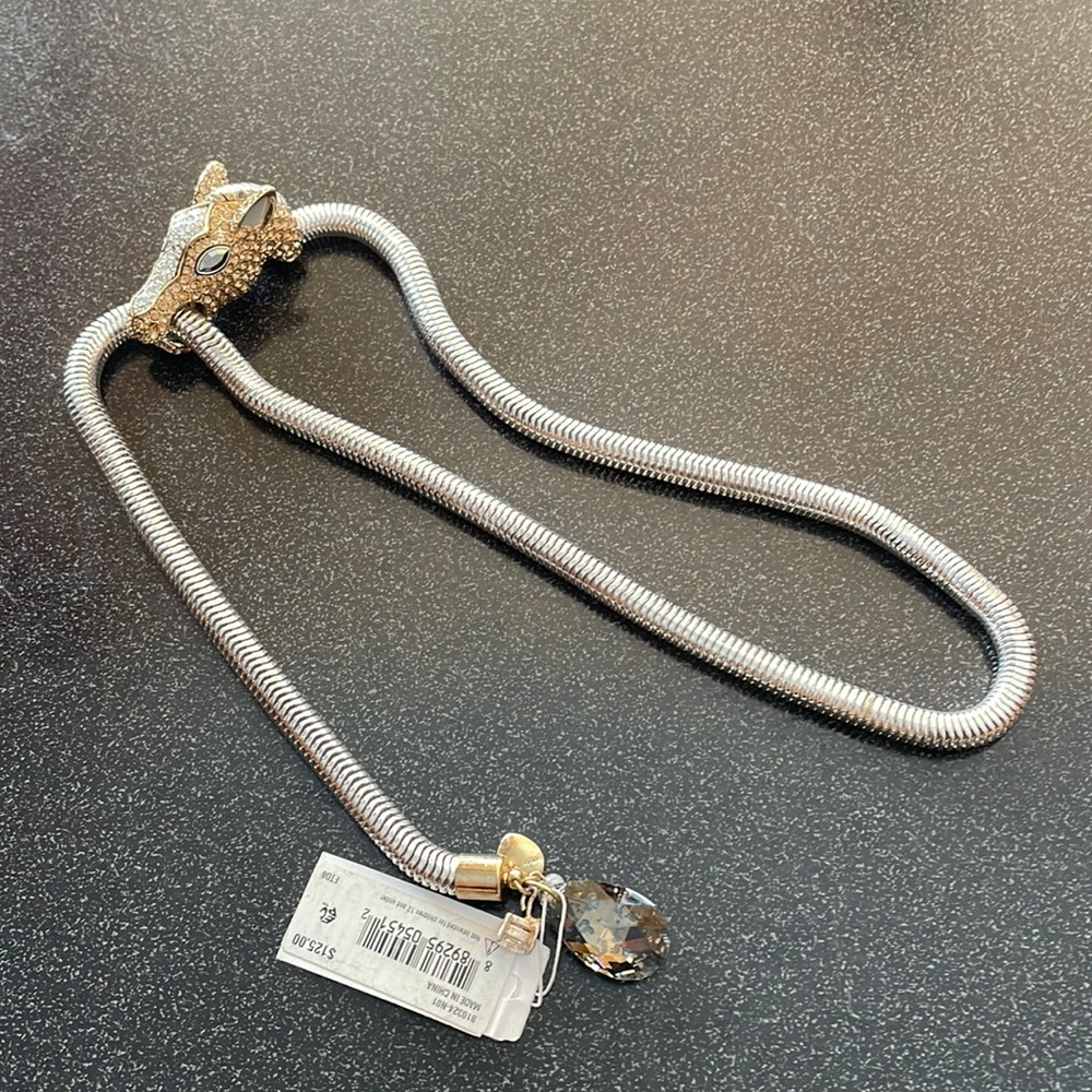 Betsey Johnson lariat slide crystal horse head necklace